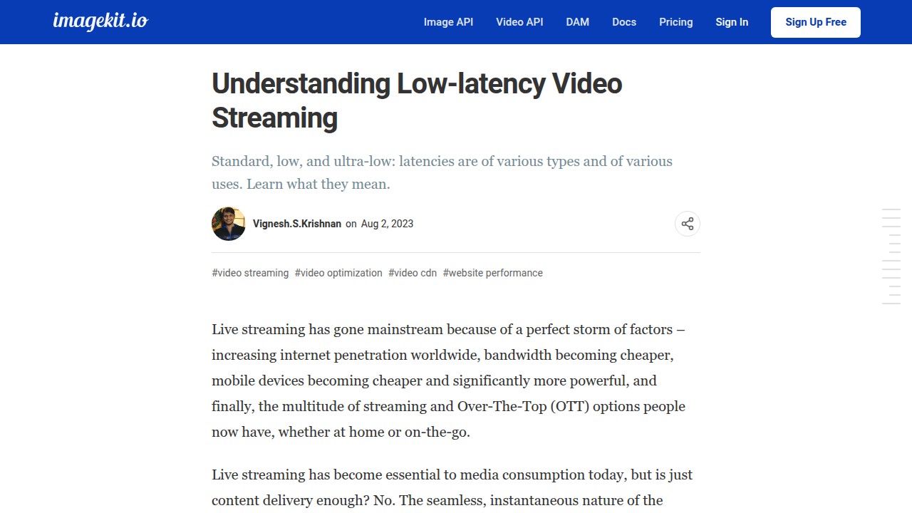 An article explaining the principles and importance of low-latency video streaming for live sports.