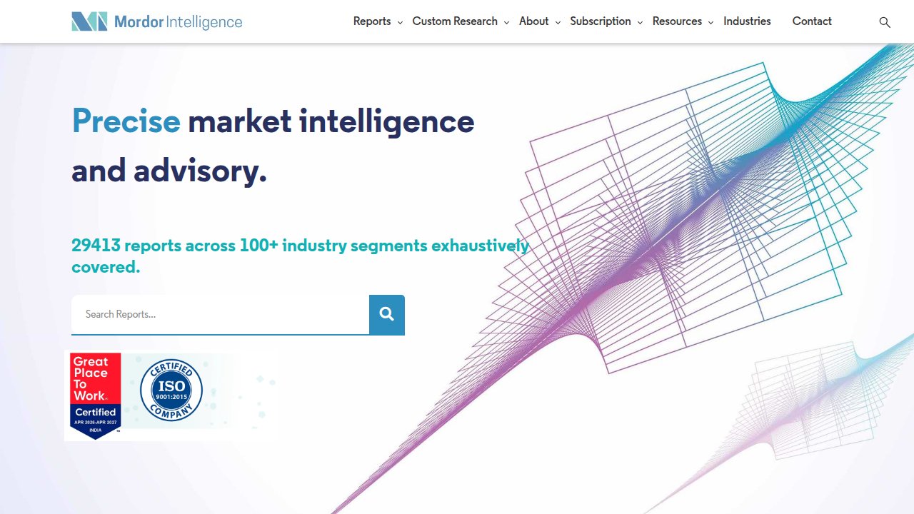Broadcasting Regional Football: Solutions for Global Reach and Revenue Growth 4 The Mordor Intelligence homepage, featuring industry reports relevant to the global football market.